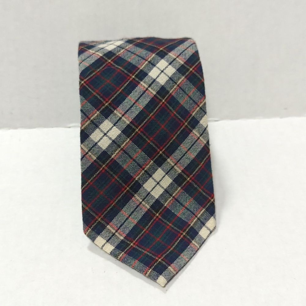 Pendleton Men's 100% Wool Plaid Tie Green/Red/White/Navy